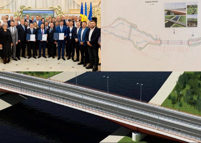 „Să trecem de la poduri de flori la poduri de piatră!”. Începe construcția podului de la Ungheni, parte a Autostrăzii Unirii