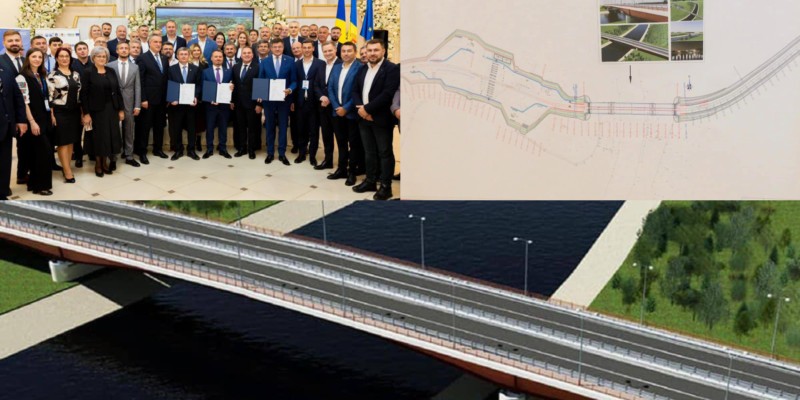 „Să trecem de la poduri de flori la poduri de piatră!”. Începe construcția podului de la Ungheni, parte a Autostrăzii Unirii