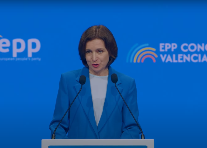 Maia Sandu, la Congresul PPE de la Valencia: „Rusia și-a intensificat războiul hibrid. Moldova este astăzi în siguranță datorită rezistenței ucrainenilor”