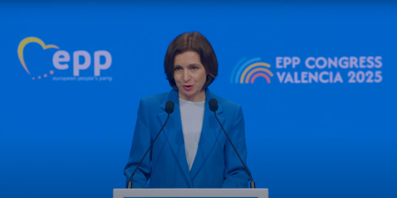 Maia Sandu, la Congresul PPE de la Valencia: „Rusia și-a intensificat războiul hibrid. Moldova este astăzi în siguranță datorită rezistenței ucrainenilor”