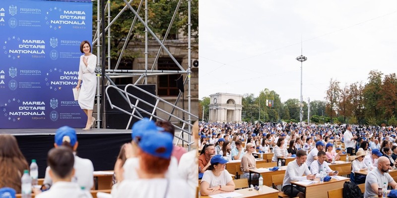 De Ziua Limbii Române, o mare de oameni au participat la Marea Dictare de la Chișinău. Maia Sandu: Mă bucur că atât de multă lume s-a adunat pentru a onora Limba Română!